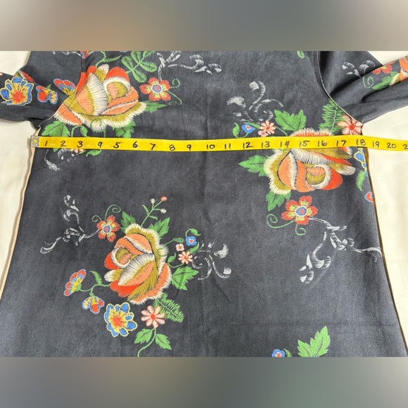 DOR DOR COUTURE Dark gray with floral print Mini shift Dress size S - Picture 12 of 13